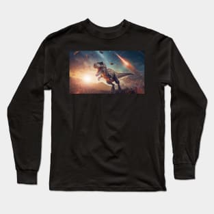 the extinction of the dinosaurs scene Long Sleeve T-Shirt